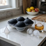 Ice Sphere Mold Silicone Set of 4 Slow-Melting 2.5-Inch Spheres