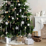Icicle Ornament Set Clear Shatter-Resistant Set of 12