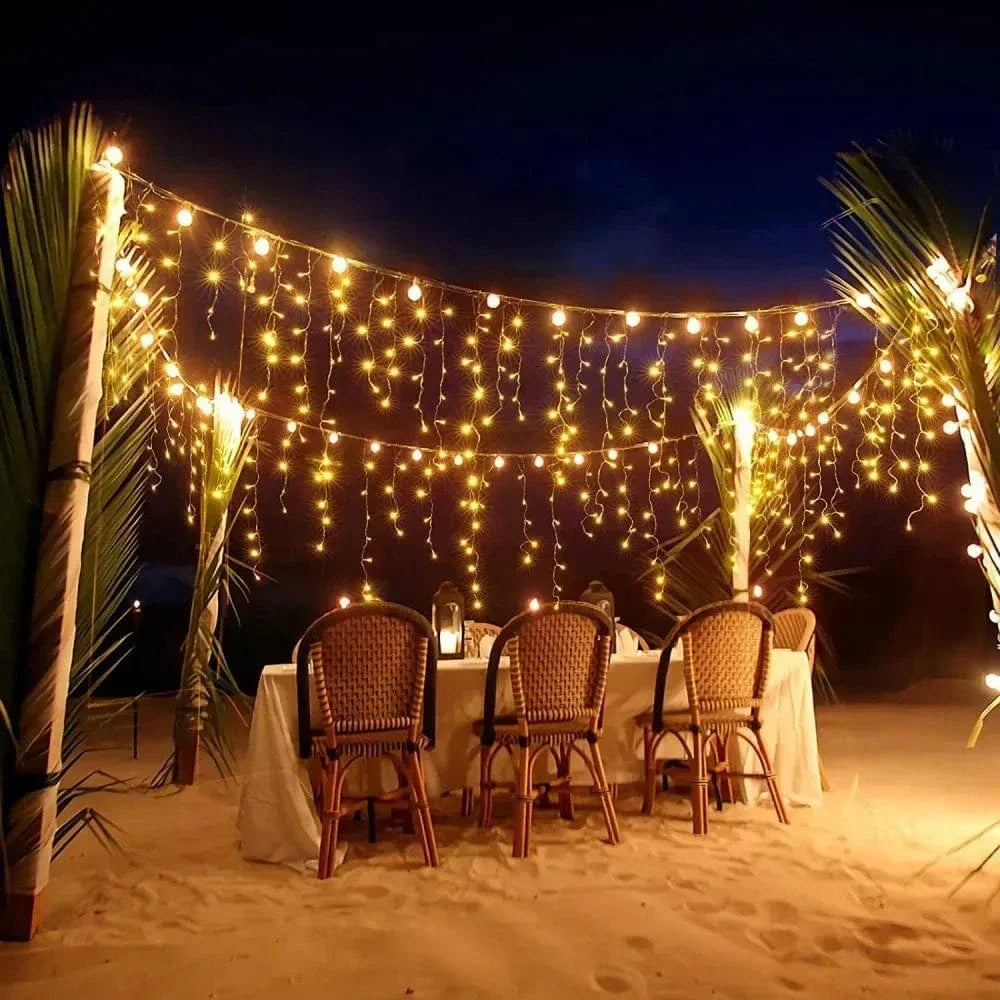 Icicle String Lights Twinkling Strobe Connectable Waterproof