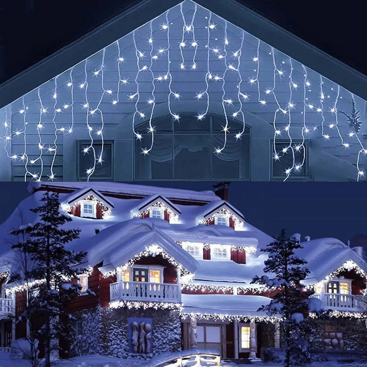 Icicle String Lights Twinkling Strobe Connectable Waterproof