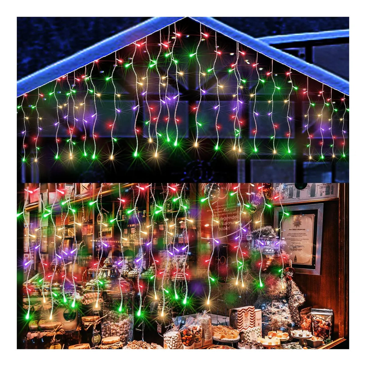 Icicle String Lights Twinkling Strobe Connectable Waterproof