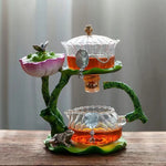 Incense Burner Teapot Design Handcrafted Resin Glass