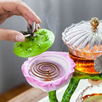 Incense Burner Teapot Design Handcrafted Resin Glass