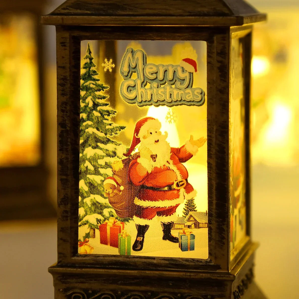Indoor Lantern Santa Graphic Lightweight & Durable