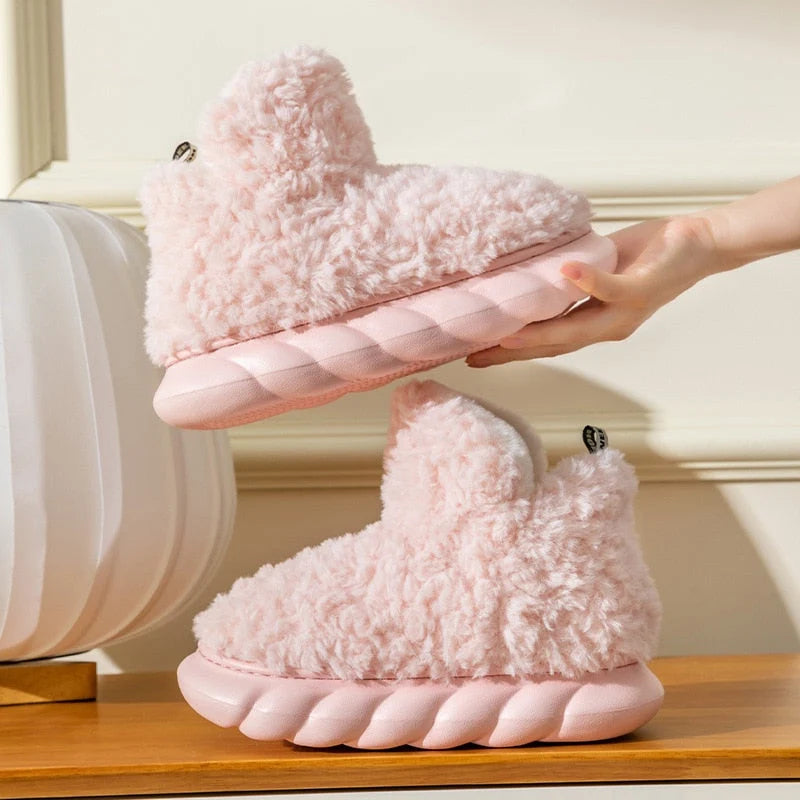 Indoor Slippers Memory Foam Plush Lining Non-Slip Sole