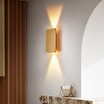Indoor Wall Light Rectangular Metal Frame Warm Built-In LED