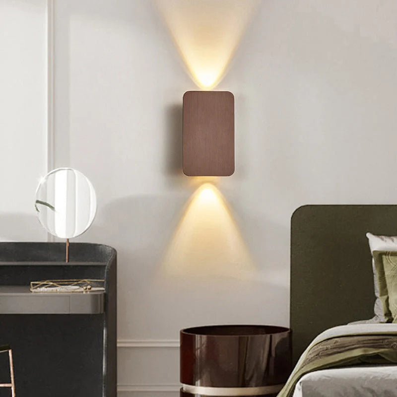 Indoor Wall Light Rectangular Metal Frame Warm Built-In LED