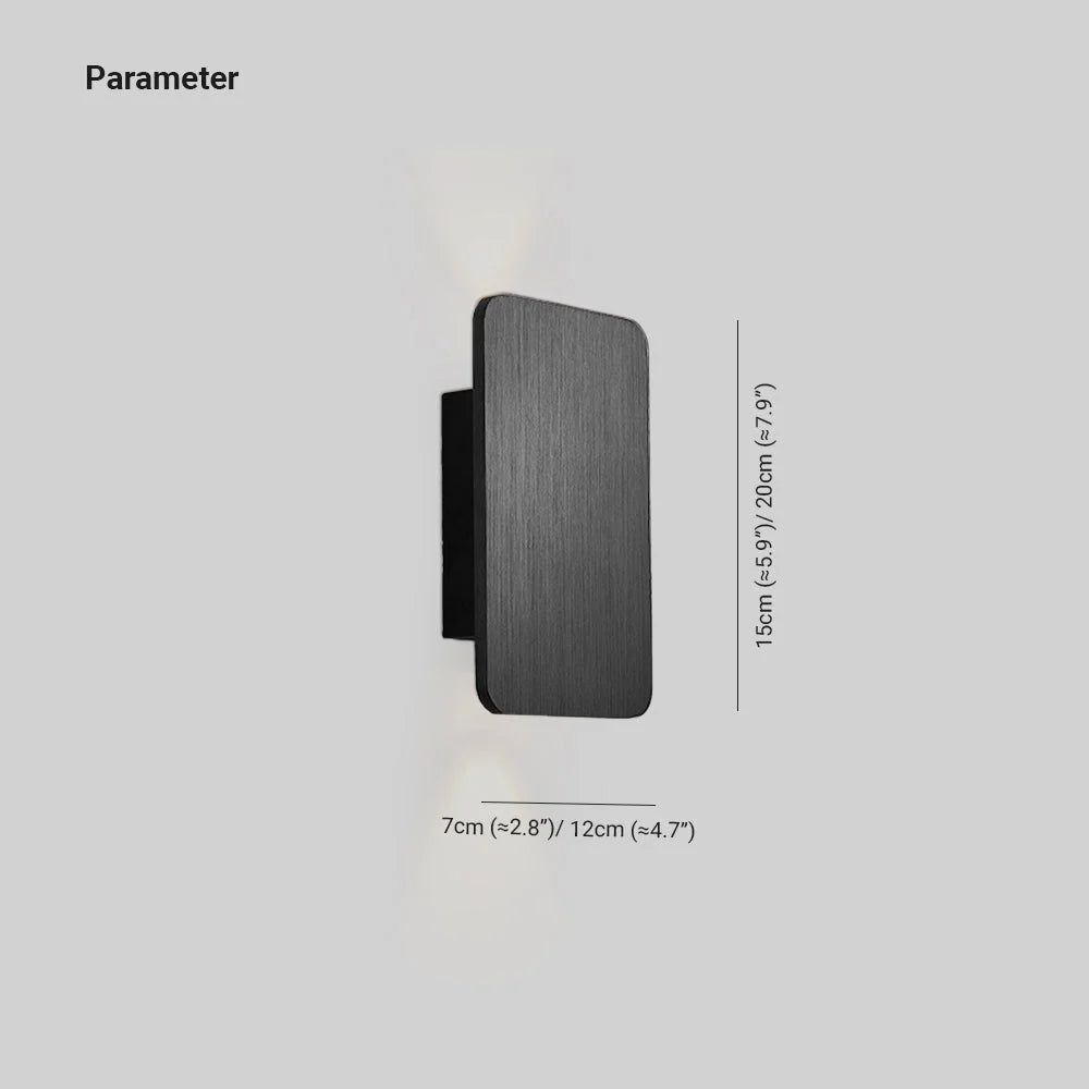 Indoor Wall Light Rectangular Metal Frame Warm Built-In LED