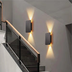 Indoor Wall Light Rectangular Metal Frame Warm Built-In LED