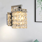 Indoor Wall Sconce Rectangular Crystalline Chromium Hardwired E12 E14