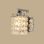Indoor Wall Sconce Rectangular Crystalline Chromium Hardwired E12 E14