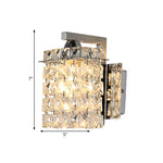 Indoor Wall Sconce Rectangular Crystalline Chromium Hardwired E12 E14