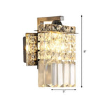 Indoor Wall Sconce Rectangular Crystalline Chromium Hardwired E12 E14