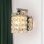 Indoor Wall Sconce Rectangular Crystalline Chromium Hardwired E12 E14