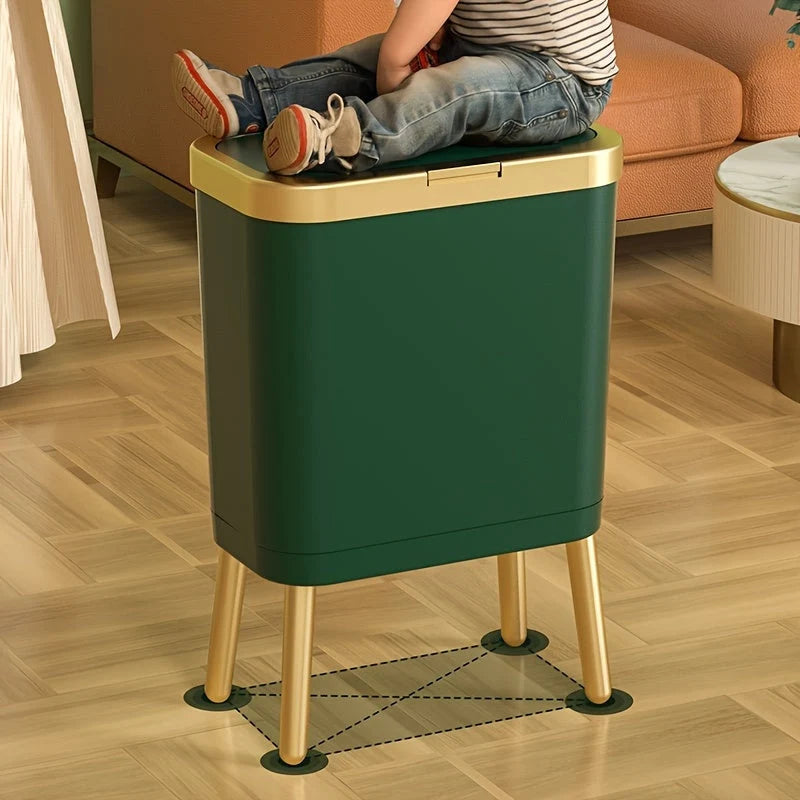 Indoor Waste Bin 15L Sealed Flip Lid Slim Profile