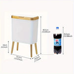 Indoor Waste Bin 15L Sealed Flip Lid Slim Profile
