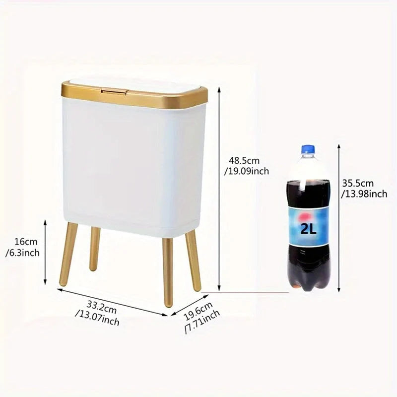 Indoor Waste Bin 15L Sealed Flip Lid Slim Profile