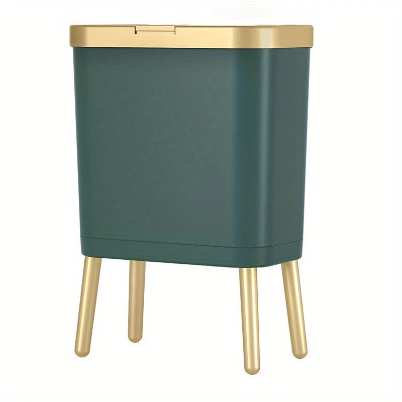 Indoor Waste Bin 15L Sealed Flip Lid Slim Profile