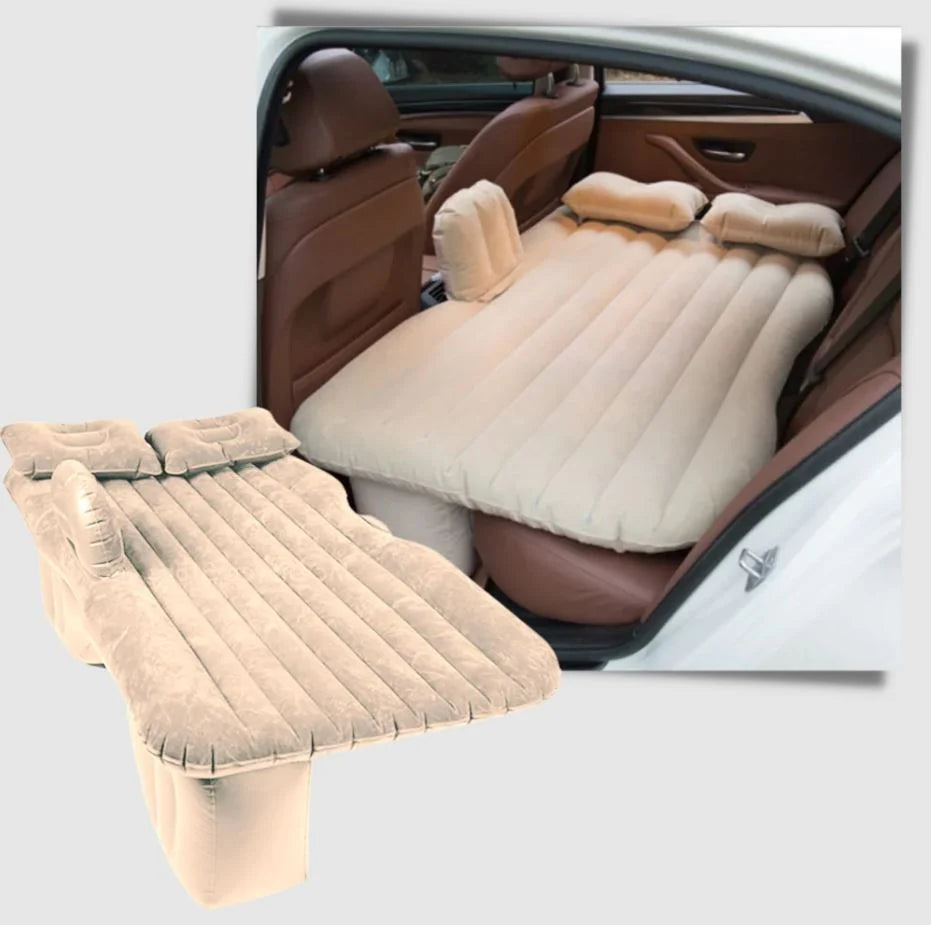 Inflatable Car Bed Plush Flocked Pump & Pillows