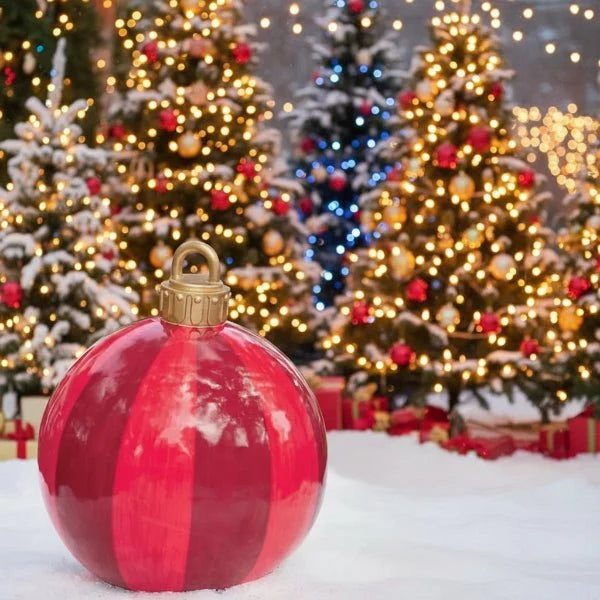 Inflatable Christmas Bauble Set Oversized 60cm Weather-Resistant