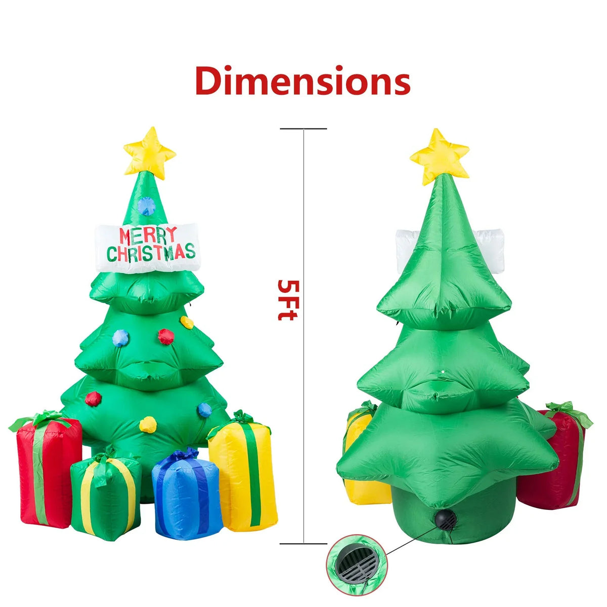 Inflatable Christmas Tree Air Pump & Weather-Resistant Fabric