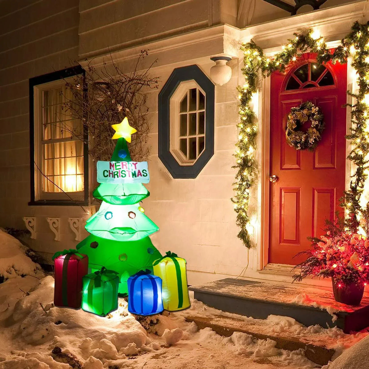 Inflatable Christmas Tree Weather-Resistant Air Pump & Stakes