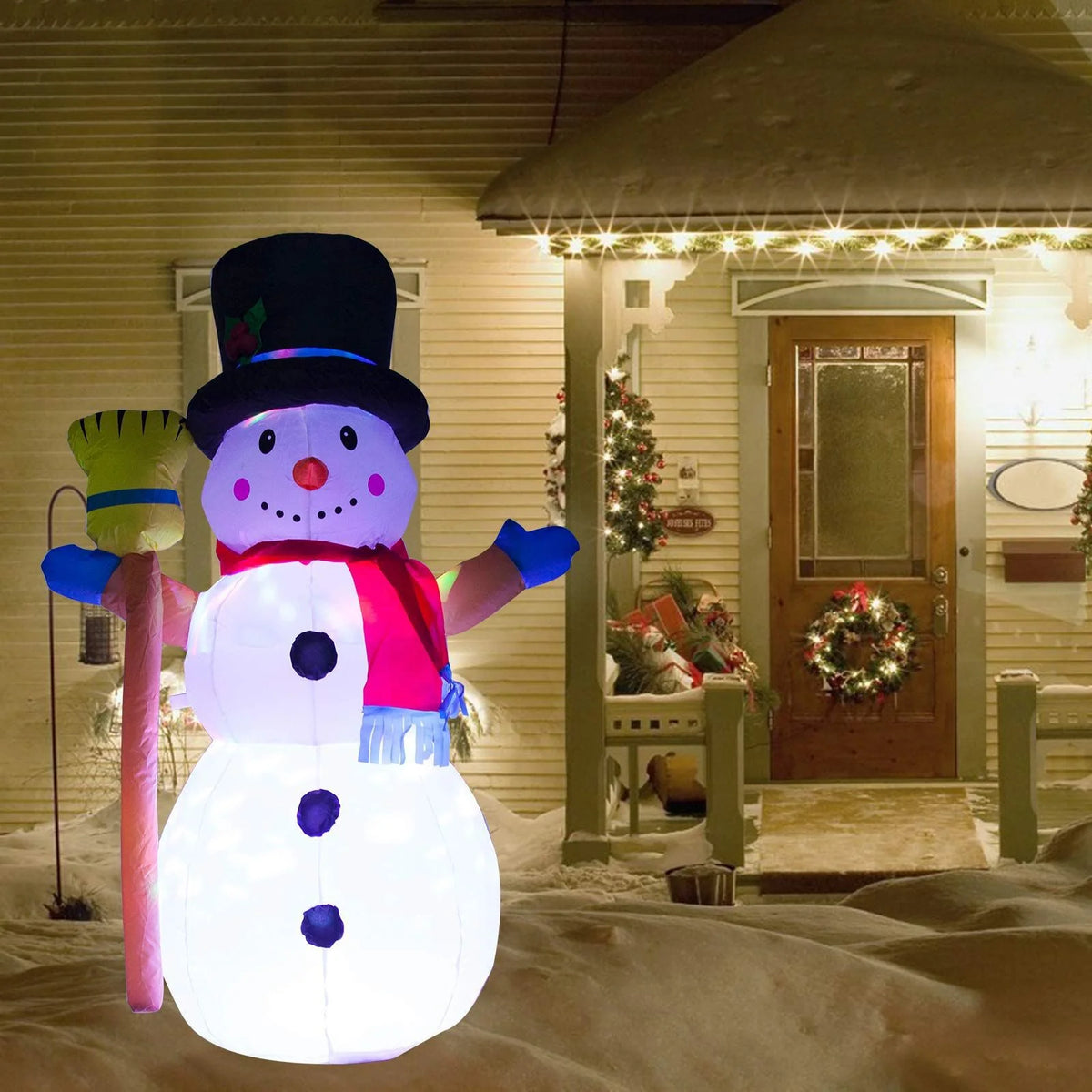 Inflatable Snowman Built-In Blower Weatherproof Anchoring Kit