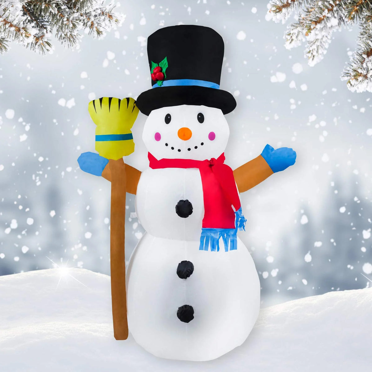 Inflatable Snowman Built-In Blower Weatherproof Anchoring Kit