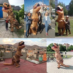 Inflatable T-Rex Costume Battery-Powered Clear Viewing Panel