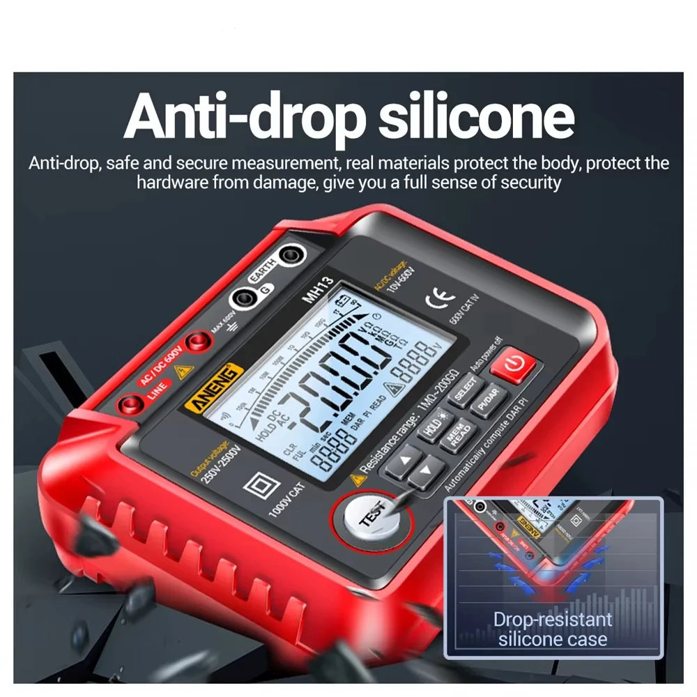 Insulation Resistance Tester AC/DC 10-600V Data Logging PI & DAR
