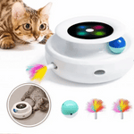 Interactive Cat Toy Rotating Feather & LED Ball