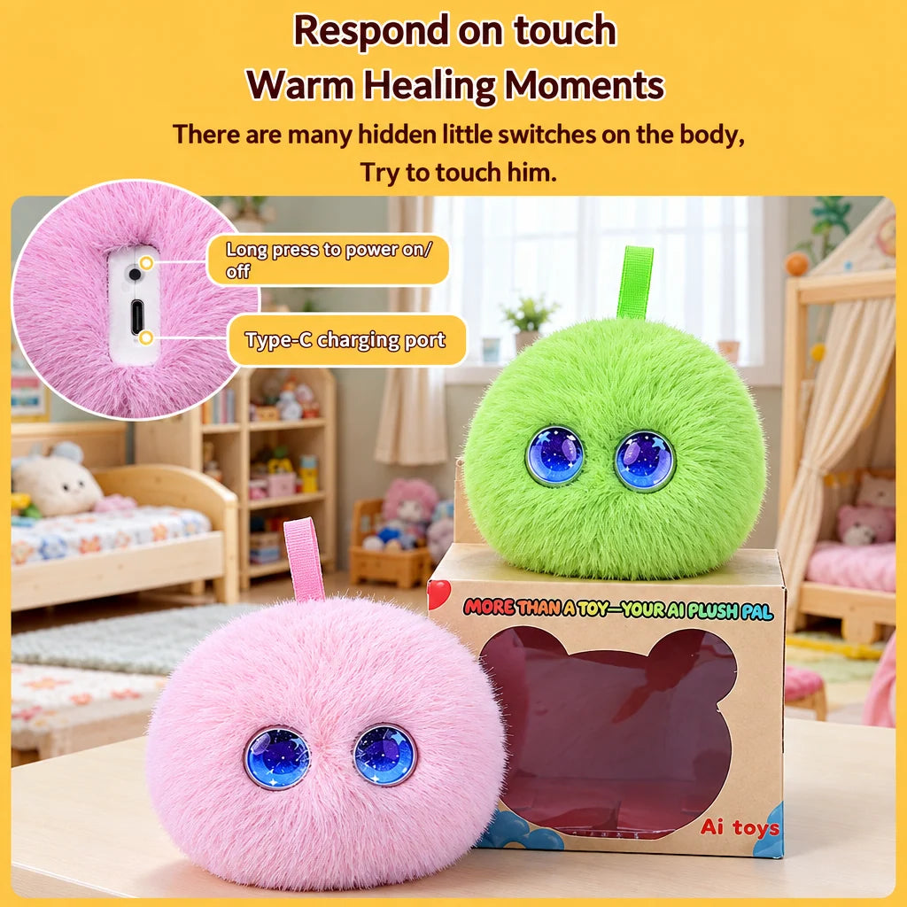 Interactive Plush Toy AI Voice Chat Touch-Responsive Rechargeable Battery