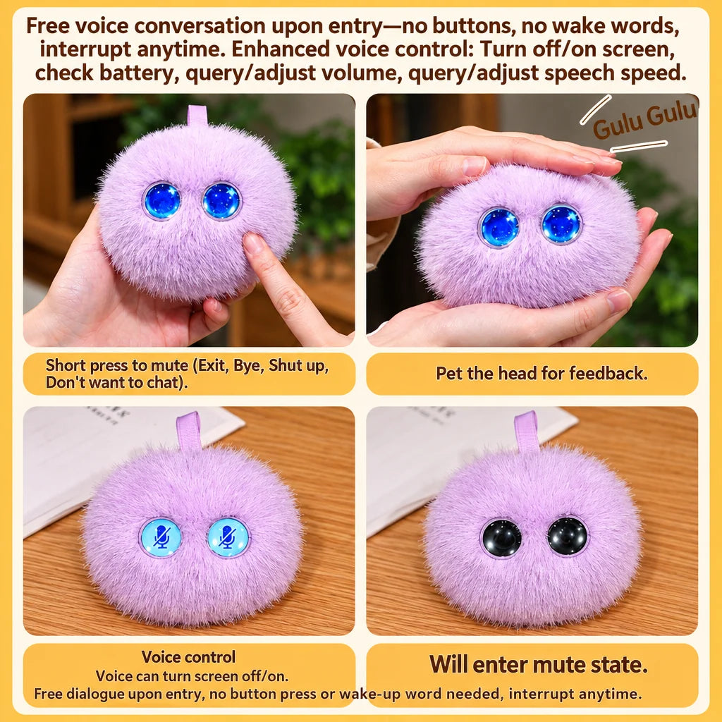 Interactive Plush Toy AI Voice Chat Touch-Responsive Rechargeable Battery