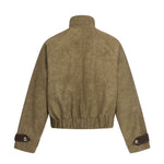 Jacket Cropped Boxy Fit Toggle Closures Zip Pockets