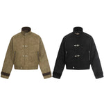 Jacket Cropped Boxy Fit Toggle Closures Zip Pockets