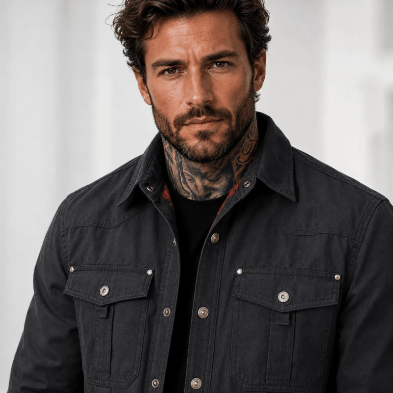 Jacket Lightweight Button-Up Plaid Lining