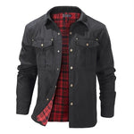 Jacket Lightweight Button-Up Plaid Lining
