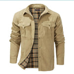 Jacket Lightweight Button-Up Plaid Lining
