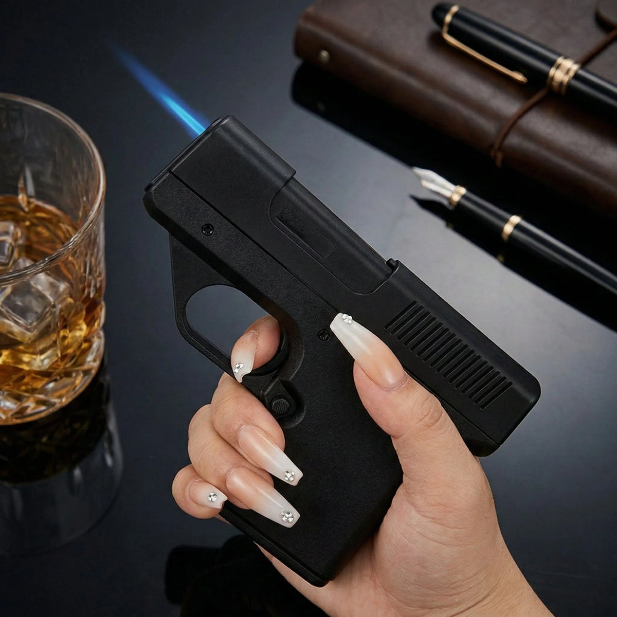 Jet Flame Lighter Wind-Resistant Hidden Compartment