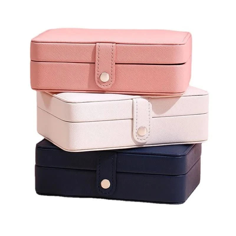 Jewelry Box Leather Magnetic Closure 8 Compartments