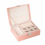 Jewelry Box Two-Tier Wood & PU Leather Organizer