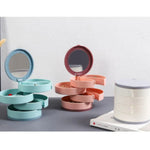 Jewelry Organizer Velvet Multi-Tier Rotating Compact Storage