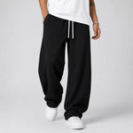 Joggers Thick Knit Wide-Leg Adjustable Drawstring Waist