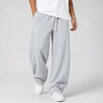 Joggers Thick Knit Wide-Leg Adjustable Drawstring Waist