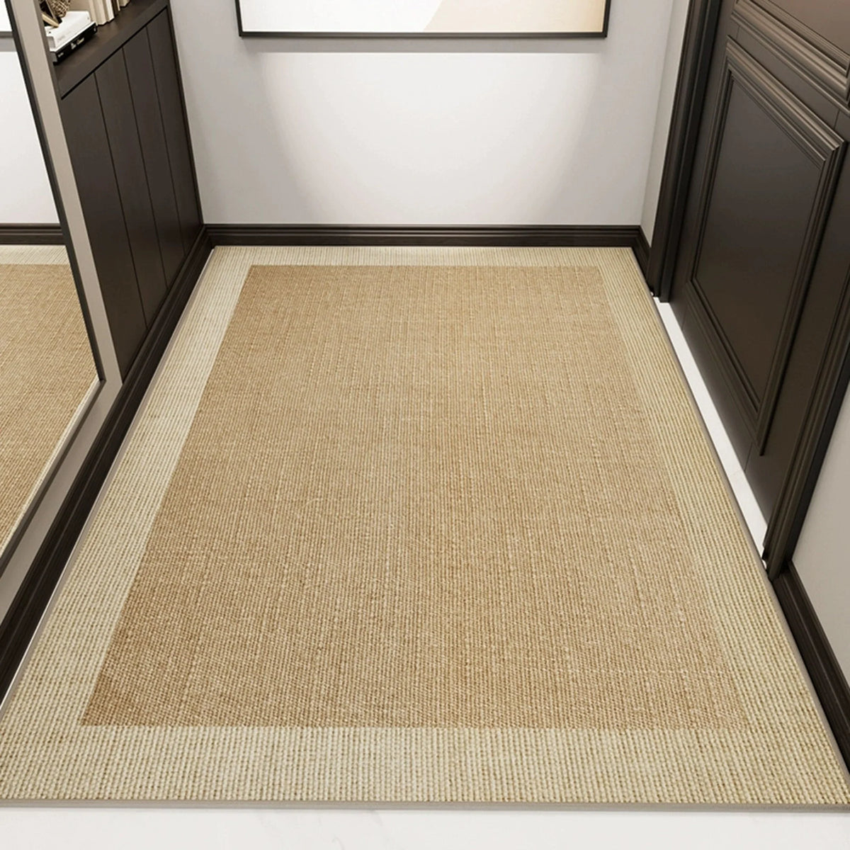 Jute Doormat Non-Slip Backing Contrasting Woven Border