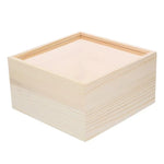 Keepsake Storage Box Unfinished Wood Sliding Lid