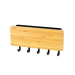 Key Organizer Bamboo Wall-Mount 6.6 Lb Capacity
