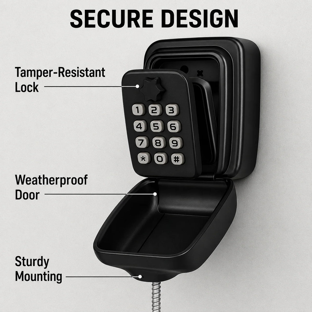Key Safe Weather-Resistant Metal Adjustable Combination Lock