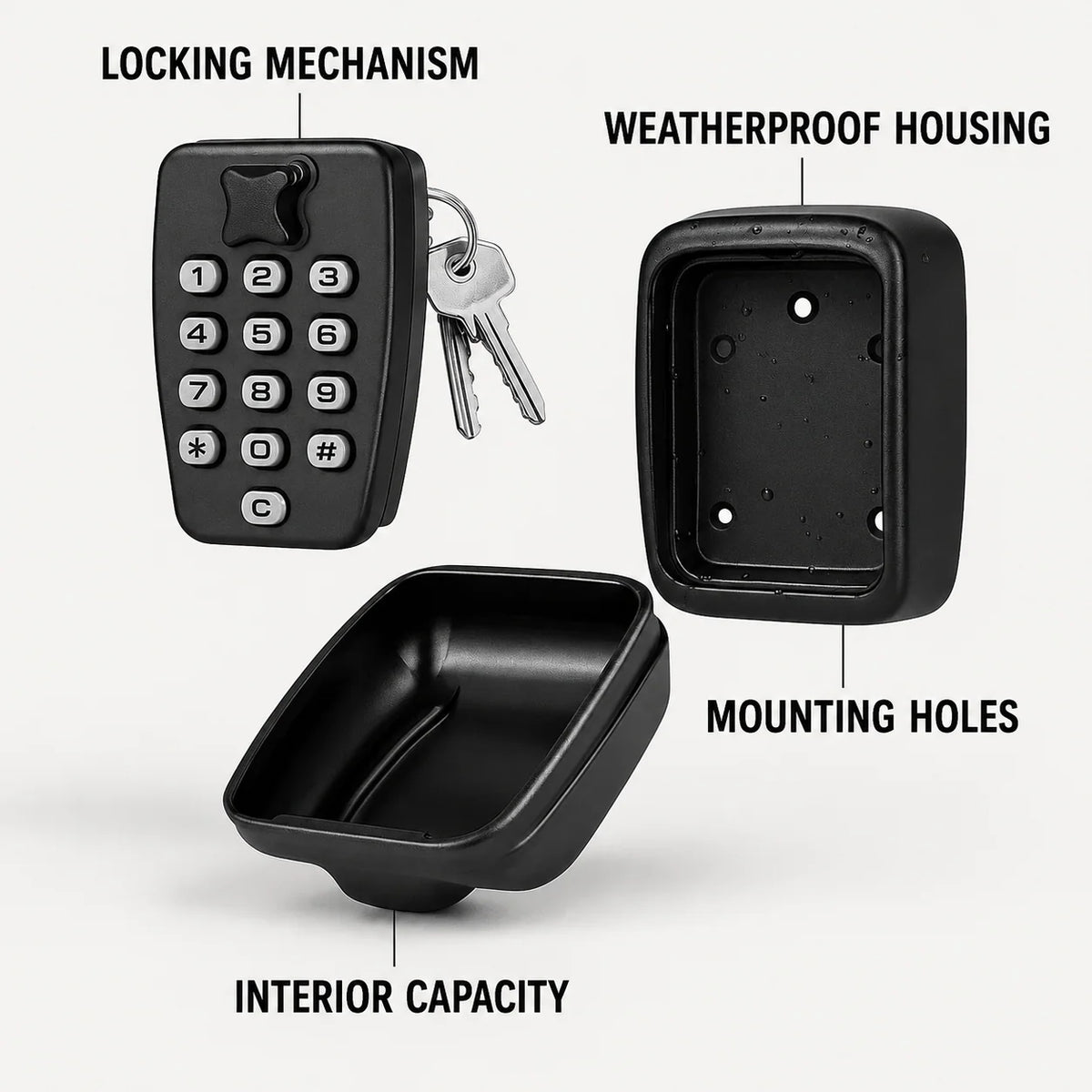 Key Safe Weather-Resistant Metal Adjustable Combination Lock
