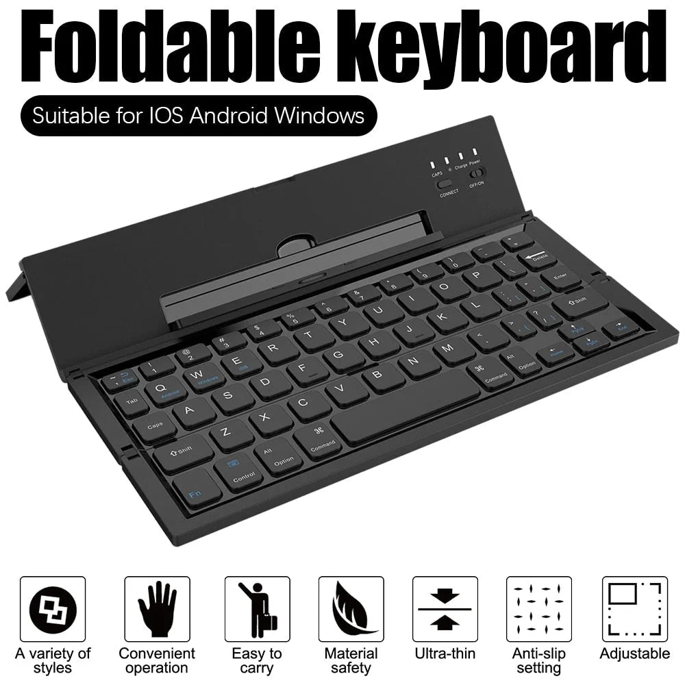 Keyboard Bluetooth Foldable With Phone Holder